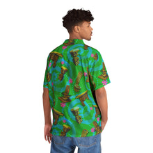 Green: "Enchanted Carvings" Tiki Aloha Shirt